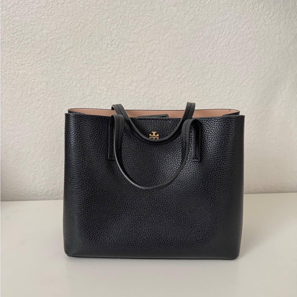 Tory Burch Black Pebbled Blake Small Leather Tote